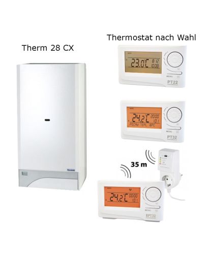 Gastherme Therm 28 CX mit 13 - 28 kW inkl. Thermostat nach Wahl