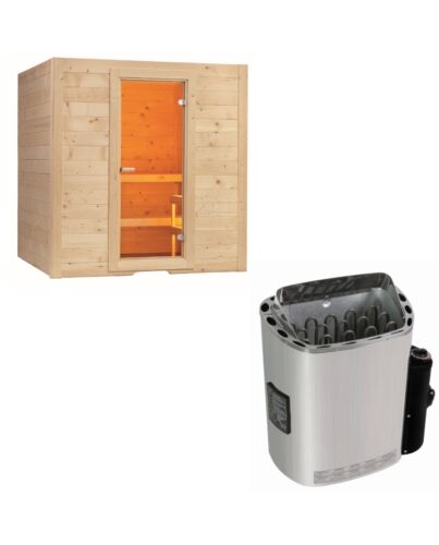 Sentiotec Sauna Set Basic Large mit Saunaofen Scandia Next inkl. Steuerung | klimaworld.com