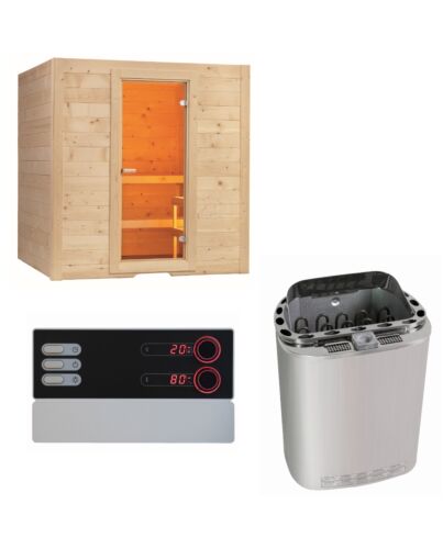 Sentiotec Sauna Set Basic Large mit Saunaofen Scandia Next Combi und Steuerung Pro B3 | klimaworld.com