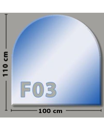 Rundbogen F03 Funkenschutzplatte Glasbodenplatte aus Sicherheitsglas