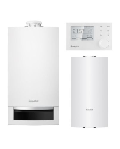 BUDERUS | Gas-Brennwertgerät-Set | Logaplus W22 | GB172-24 H | 24 kW