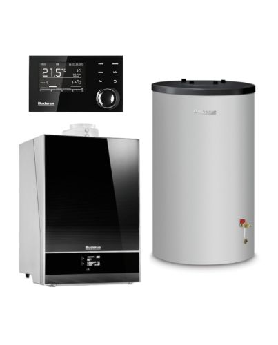 BUDERUS | Gas-Brennwertgerät-Set | Logaplus W50 | GB192i-15S | 15 kW