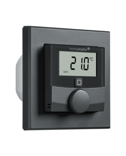 Homematic IP Wandthermostat Schaltausgang 230 V anthrazit | seitliche Ansicht | HmIP-BWTH-A