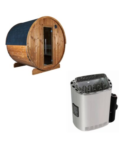 Sentiotec Sauna Set Kaski 180 View mit Saunaofen Scandia Next inkl. Steuerung | klimaworld.com