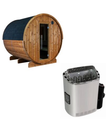 Sentiotec Sauna Set Kaski 220 Panorama mit Saunaofen Scandia Next inkl. Steuerung | klimaworld.com