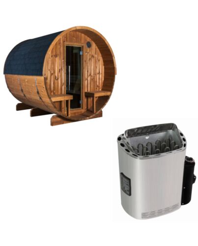 Sentiotec Sauna Set Kaski 240 Panorama mit Saunaofen Scandia Next inkl. Steuerung | klimaworld.com