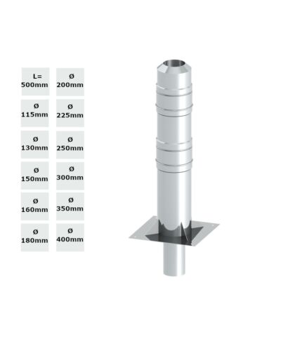 Jeremias Kaminerhöhung Doppelwandig 500 mm | Edelstahl 