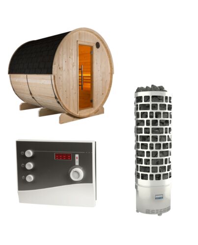 Sentiotec Sauna Set Kuusi 220 mit Saunaofen ARI und Steuerung K2-Next | klimaworld.com