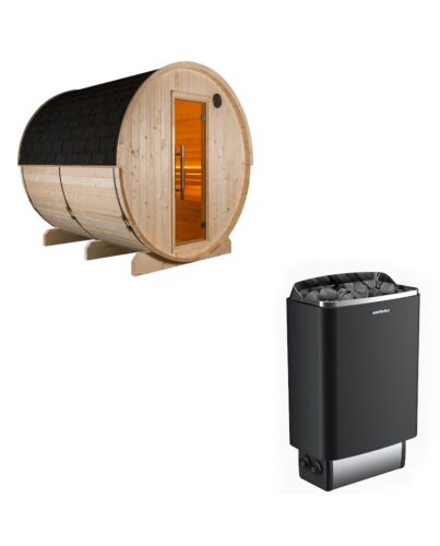 Sentiotec Sauna Set Kuusi 220 mit Saunaofen 100 inkl. Steuerung | klimaworld.com