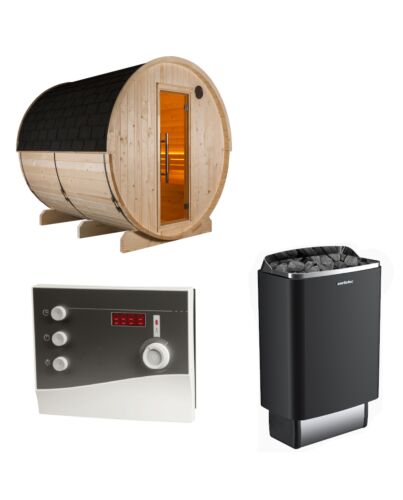 Sentiotec Sauna Set Kuusi 220 mit Saunaofen 100 E und Steuerung K2-Next | klimaworld.com