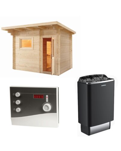 Sentiotec Sauna Set Gartensauna LAVA mit Saunaofen 100 E und Steuerung K2-Next | klimaworld.com