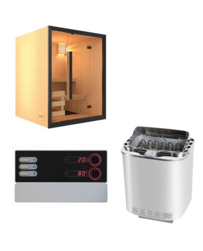 Sentiotec Sauna Set Onni mit Saunaofen Nordex Combi Next und Steuerung Pro B3 | klimaworld.com