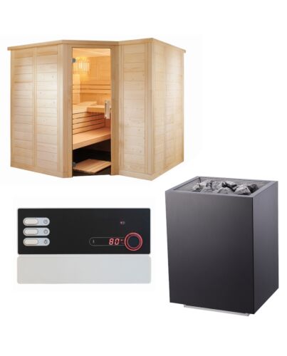 Sentiotec Sauna Set Polaris Large mit Saunaofen und Saunasteuerung | klimaworld.com