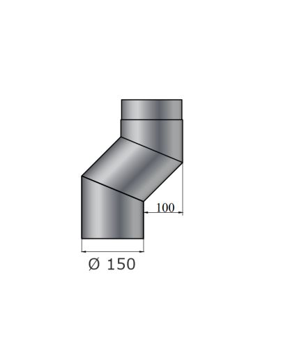 Rauchrohrbogen | S-Versatzbogen 100mm | Durchmesser 150mm | schwarz