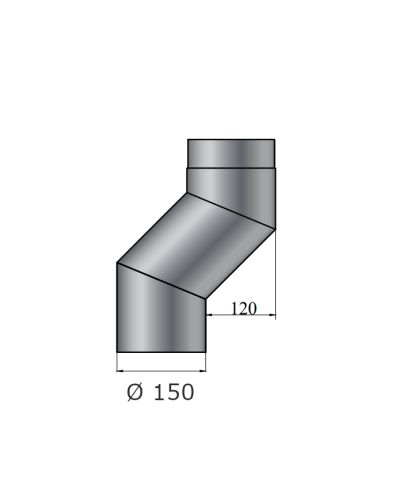 Rauchrohrbogen | S-Versatzbogen 120mm | Durchmesser 150mm | schwarz