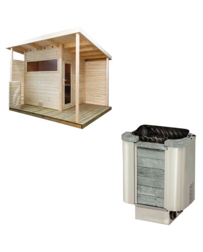 Sentiotec Sauna Set Gartensauna Scala Medium und Saunaofen Cumulus inkl. Steuerung | klimaworld.com