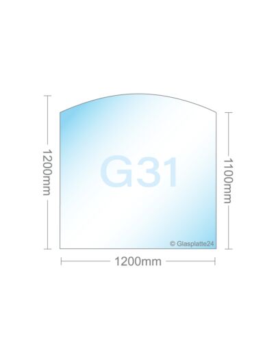 Segmentbogen G31 Funkenschutzplatte - Glasplatte ESG | 1200 x 1200 mm