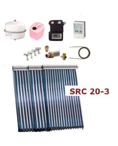 Solarpaket ThermoFlux SRC 20-3 mit Vakuumröhrenkollektoren mit 9,33 m² | Klimaworld.com