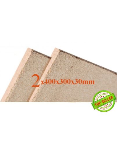 2x Vermiculite Brandschutzplatten | 400x300x30mm | Schamotte Ersatz