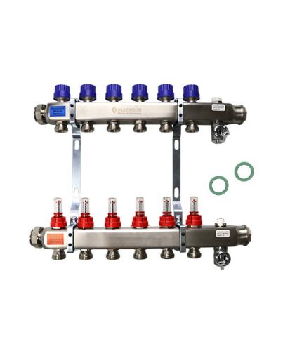 Maincor MFL Verteiler Edelstahl 1'' | Durchflussmengenmesser lang ➔ www.klimaworld.com