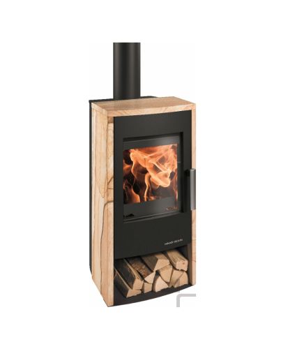 Rubus Easy 295.15-ST perl-schwarz Woodenstone | mit Holzlagerfach | 6kW