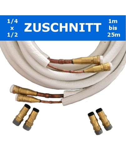 EasyQuick Isoliertes Kupferrohr mit Schnellkupplungen 1/4x1/2 Zoll Zuschnitt 