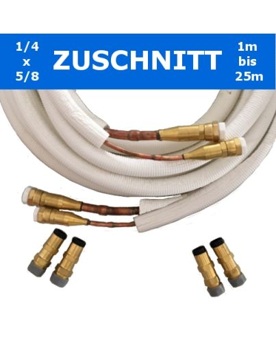 EasyQuick Isoliertes Kupferrohr mit Schnellkupplungen 1/4x5/8 Zoll Zuschnitt 