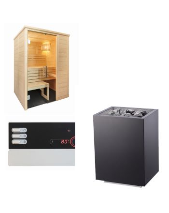 Sentiotec Sauna Set Alaska Mini mit Saunaofen und Saunasteuerung | klimaworld.com