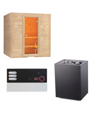 Sentiotec Sauna Set Basic Large mit Saunaofen Home FIN und Steuerung Pro B2 | klimaworld.com