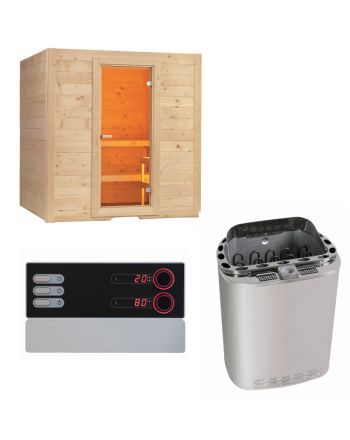 Sentiotec Sauna Set Basic Medium mit Saunaofen Scandia Next Combi und Steuerung Pro B3 | klimaworld.com