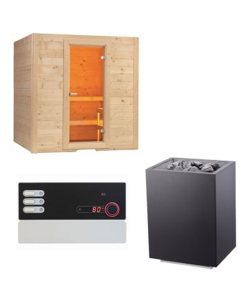 Sentiotec Sauna Set Basic Medium mit Saunaofen Home FIN und Steuerung Pro B2 |klimaworld.com