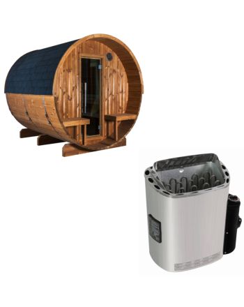 Sentiotec Sauna Set Kaski 240 Panorama mit Saunaofen Scandia Next inkl. Steuerung | klimaworld.com