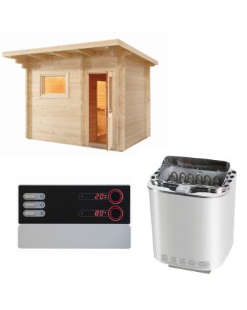 Sentiotec Sauna Set Gartensauna LAVA mit Saunaofen Nordex Combi Next und Steuerung Pro B3 | klimaworld.com