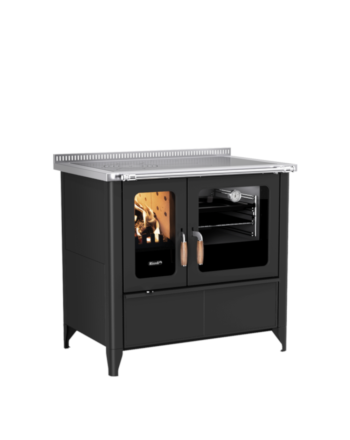 Rizzoli Holzherd | Serie N 94 Steel, schwarz lackiert| 8 kW