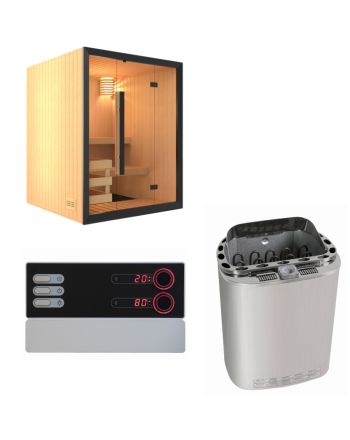 Sentiotec Sauna Set Onni mit Saunaofen Scandia Next Combi und Saunasteuerung Pro B3 | klimaworld.com