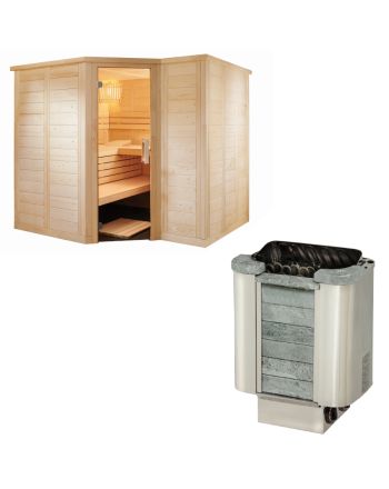 Sentiotec Sauna Set Polaris Large mit Saunaofen inkl. Steuerung | klimaworld.com