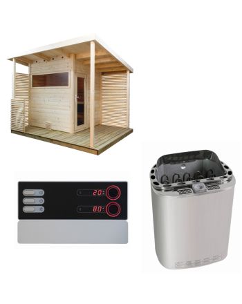 Sentiotec Sauna Set Scala Medium mit Saunaofen Scandia Next Combi und Steuerung Pro B3 | klimaworld.com