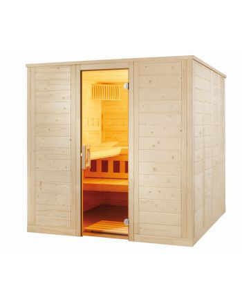 Sentiotec Sauna Set Wellfun Large mit Saunaofen Viking Combi und Steuerung K3-Next | klimaworld.com