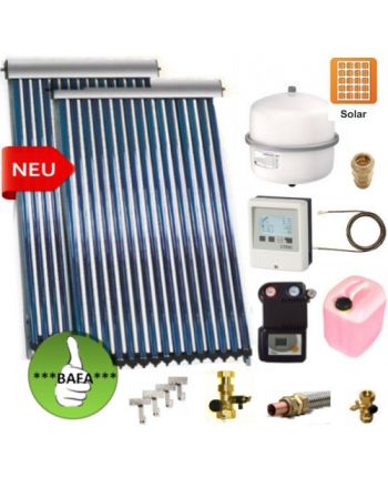 Solarpaket ThermoFlux SRC 30-2 mit Vakuumröhrenkollektoren mit 9,1m² | Klimaworld.com