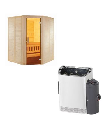 Sentiotec Sauna Set Wellfun Mini mit Saunaofen Mini inkl. Steuerung | klimaworld.com