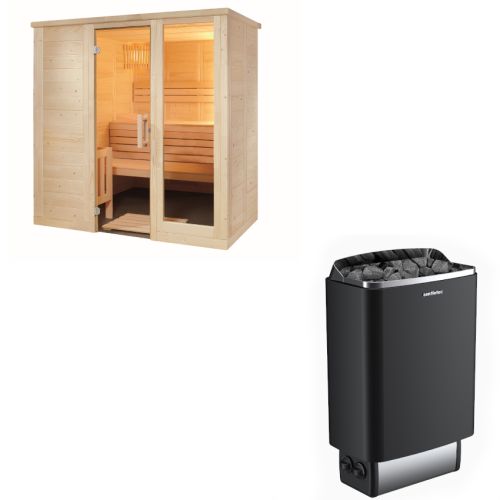 Sentiotec Sauna Set Komfort Small mit Saunaofen 100 inkl. Steuerung | klimaworld.com